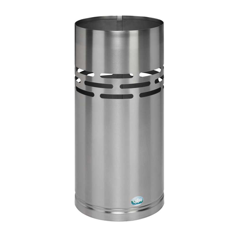 Schirmständer H 49, Edelstahl matt, rund, modern, standfest, inkl. Klemmring, 19 l Volumen