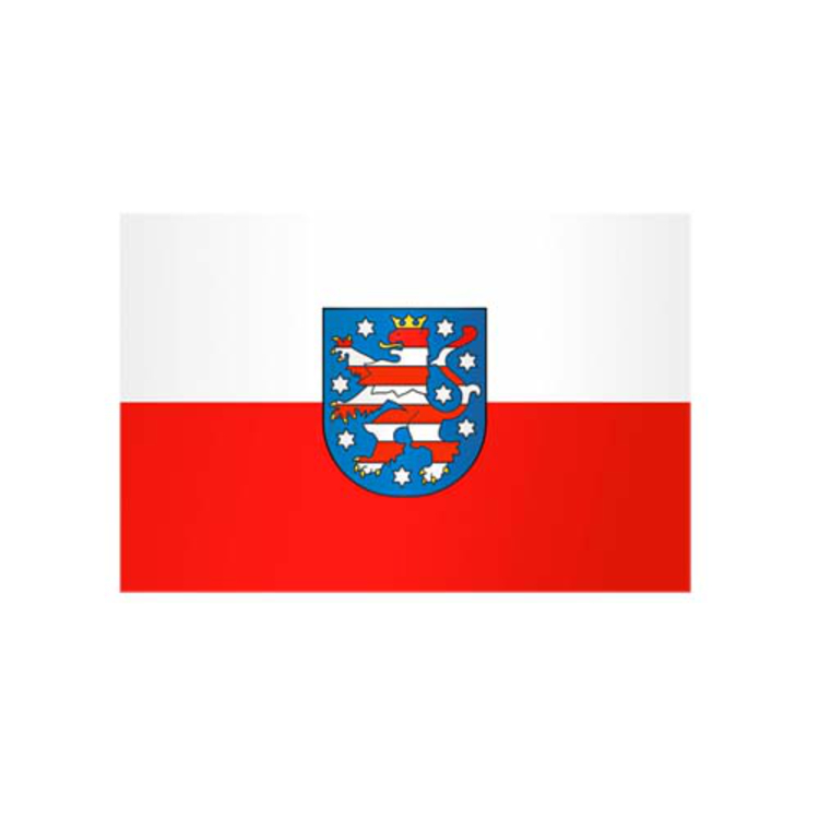 Landesdienstflagge Thüringen (mit Wappen)