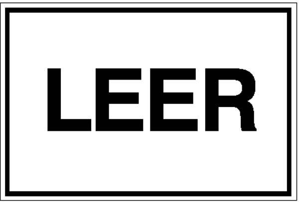Modellbeispiel: Hinweisschild für Betriebssicherheit LEER (Art. 11.5825)