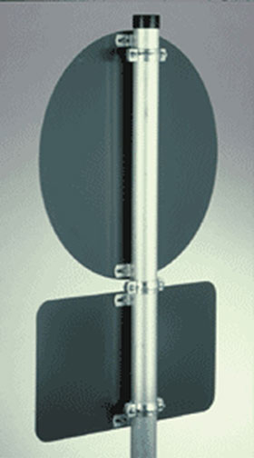 Rohrschelle mit Doppelsteg für Flach-VZ, inkl. Schrauben und Muttern