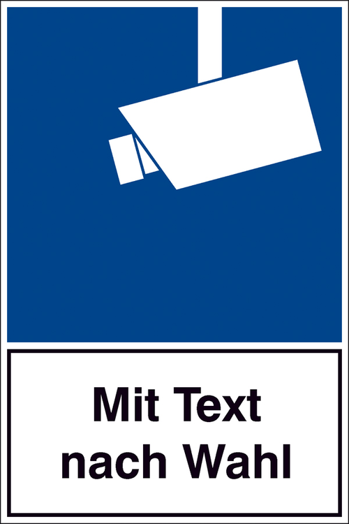 Modellbeispiel: Hinweisschild Video-Infozeichen mit Text nach Wahl (Art. 21.g5015)