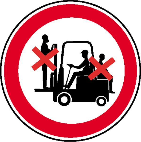 Modellbeispiel: Mitfahren auf Gabelstapler verboten (Art. 21.0961)