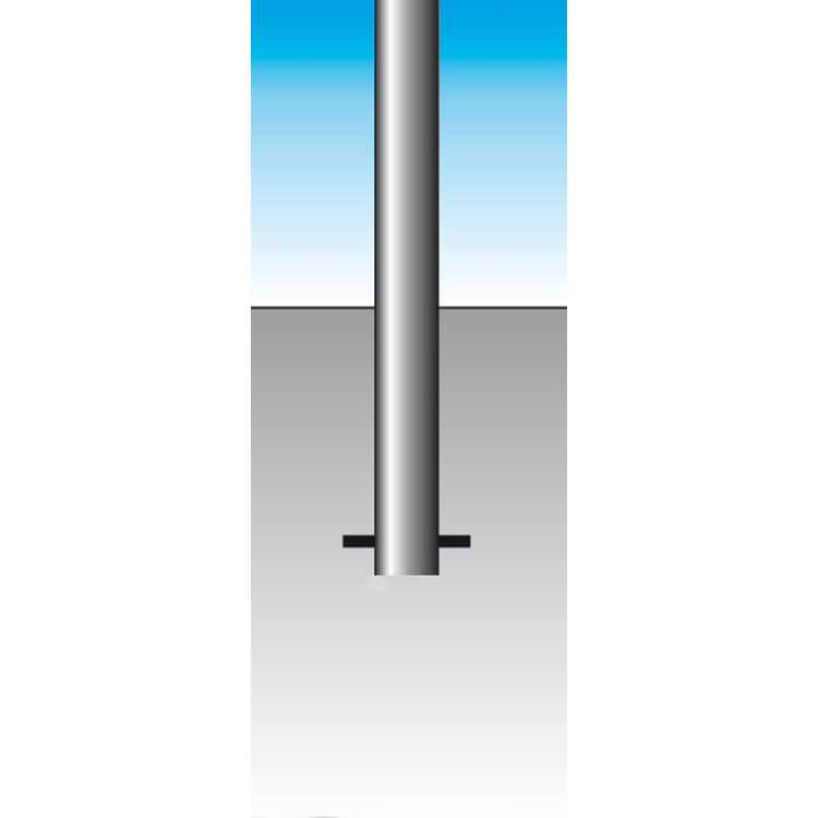 Absperrpfosten 'Acero Halbhügel' (V2A) Ø 102 mm aus Edelstahl
