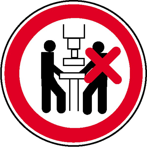 Modellbeispiel: Verbotsschild Maschine darf nur von einer Person bedient werden (Art. 21.1021)
