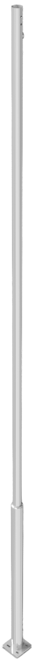 Lampenmast aus Stahl, Höhe 5,80 m, mit Kipphalterung und Bodenplatte