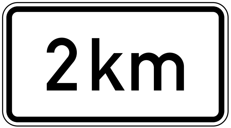 Modellbeispiel: VZ Nr. 1004-31 (Entfernungsangabe in... km)