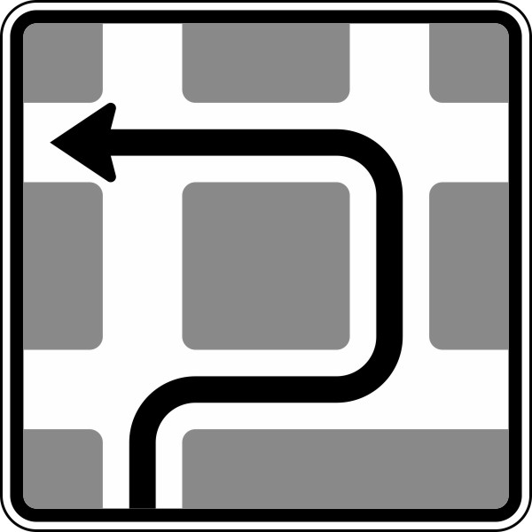 Modellbeispiel: VZ Nr. 590-10 (Blockumfahrung rechts, links, links)