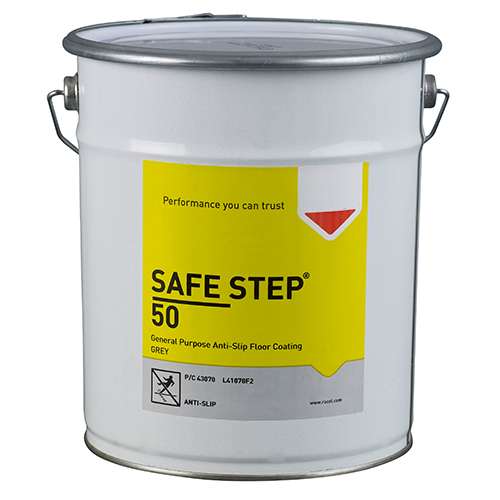 Antirutsch-Bodenbeschichtung 'SAFE STEP 50', 5 Liter, für den Einsatz auf großen Flächen, grau