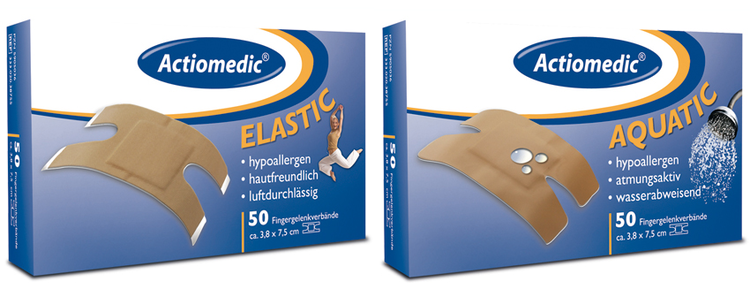 Fingergelenkverbände Actiomedic® 'Elastic', und 'Aquatic'