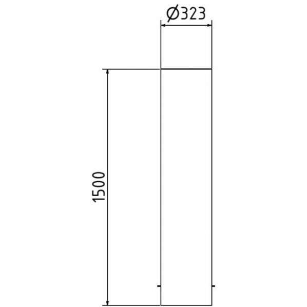 Stahlrohrpoller/Rammschutzpoller 'Bollard' Ø323 mm, 1500 mm
