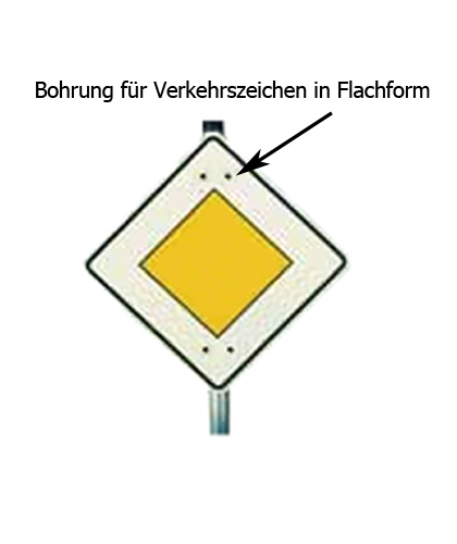 Anwendungsbeispiel: Bohrung für Verkehrszeichen in Flachform Art. 15199